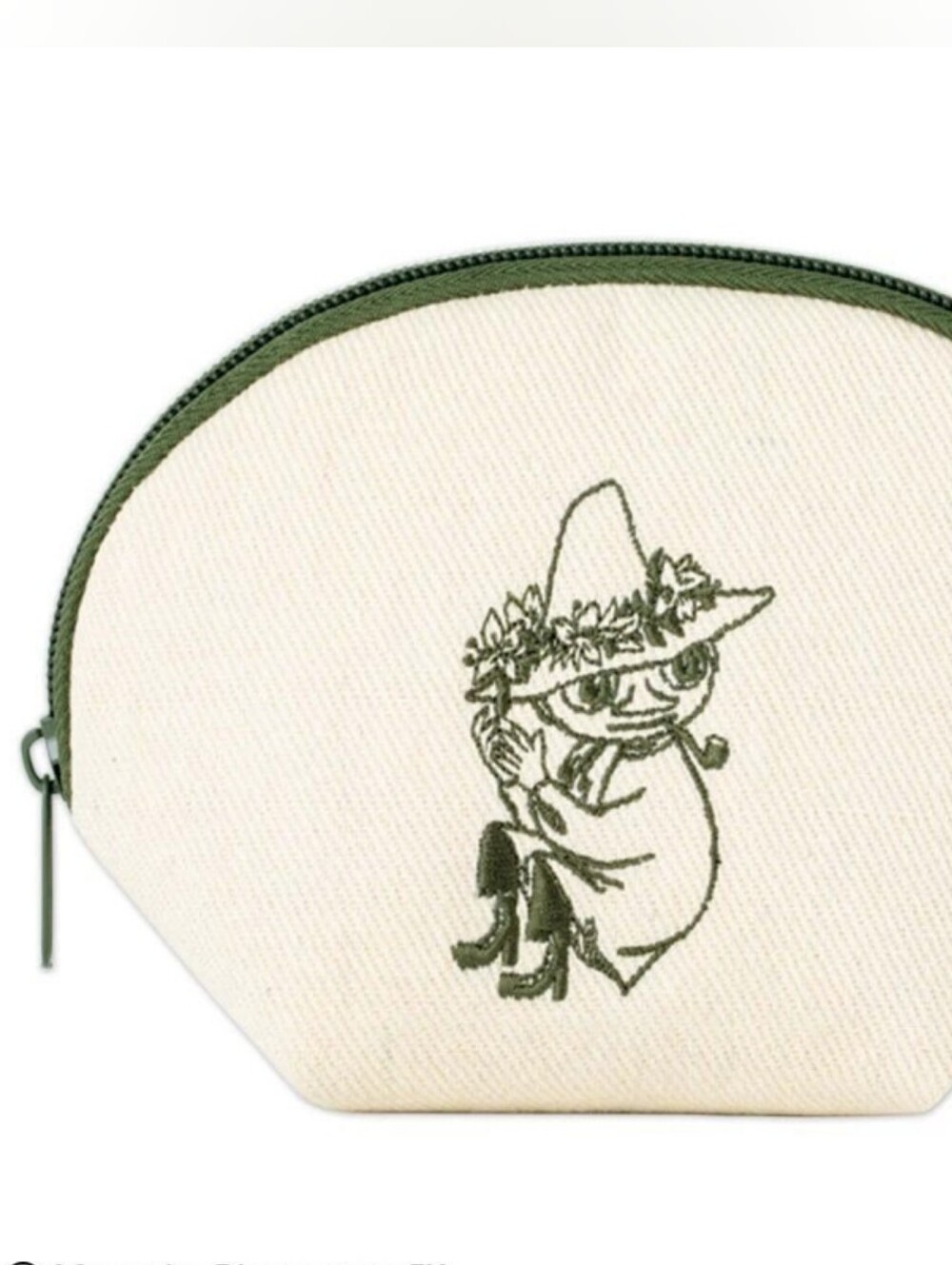 Snufkin Canvas Pouch Embroidered Zipper Bag Moomin Make Up Bag